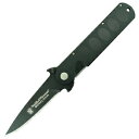 ySMITH&WESSON(X~X&EFb\)z Military Knife, Black Blade, Black Aluminum Handle SW...