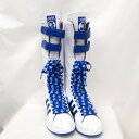 adidas × Missy Elliott アディダス × ミッシーエリオット ウルトラハイカットシューズ 103997 紐靴 レースアップシューズ コラボ ダブルネーム スニーカーブーツ ホワイト ブルー 予備紐4本付き US8 1/2 25.5cm 靴 くつ レディース カジュアル 東大阪店 【USED】