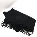 Vivienne Westwood ヴィヴィアンウエストウッド マフラー ロゴ ウール 刺繍 ブラック イタリア製 無地 フリンジ オーブ シンプル 学生 ビジネス メンズ レディース 秋冬 防寒 東大阪店 【USED】
