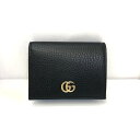 GUCCI グッチ 二つ折り財布 プチ マーモント 456126 ダブルG GG ブラック レザー コンパクトウォレット イタリア製 保存袋 保存箱 ギフト 美品 レディース メンズ T東大阪店 ITE6XC41OII2【中古】 RYB7706
