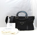 プラダ バッグ PRADA BN1052 ショルダーバッグ ハンドバッグ 2WAY ナイロン ブラック 三角プレート ロゴ ショルダー付き Gカード付き 鞄 かばん メンズ レディース 三国ヶ丘店 1339966 【Aランク】