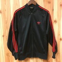 adidas アディダス 80s 80年代 トラックジャケット ジャージ トレフォイル 赤黒 ブラック レッド RUN DMC vintage ビンテージ ZIP破損 【USED】 古着屋NEXT 貝塚店 RK83I