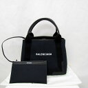 BALENCIAGA バレンシアガ ハンドバッグ トートバッグ ネイビー ブラック キャンバス レザー 339933K9H1N/4065 レディース 鞄 かばん ポーチ付き 保存袋付き 美品 イタリア製 東大阪店 290477【中古】 RYB0659