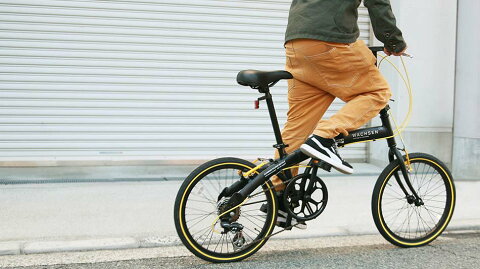 B-GROW WACHSEN 20インチアルミ折りたたみ 自転車6段変速 Angriff BA-100-BYL (ブラック/イエロー)