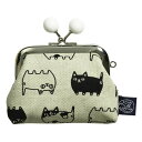 ●【送料無料】にゃん屋 帆布シリーズ 猫3兄弟 2.5角小銭入れ グレー(ビーズ付) 13141「他の商品と同梱不可/北海道、沖縄、離島別途送料」