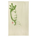 ●【送料無料】のれん だいこん 緑/ベージュ 約85cm×約150cm (91027)「他の商品と同梱不可/北海道、沖縄、離島別途送料」