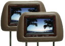 MT 7インチヘッドレストモニター 左右セット ボルドー/ウッド調パネル CHR7VW