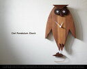 Owl Pendulum Clock オウル ペンデュラム クロック/LEGNOMAGIA / レグノマジア /壁掛け時計 クロック 振り子時計 ウォールナット 無垢材 wood 木 フクロウ ふくろう 梟/【あす楽対応_東海】【FS_708-10】