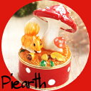 A098【送料無料】【【★幸運を呼ぶ キノコとリスのジュエリーボックス 】】リスとドングリ キノコジュエリーBOX赤いキノコ りす 栗鼠 きのこ クリスタル付き宝石箱ピィアース(*^^)v