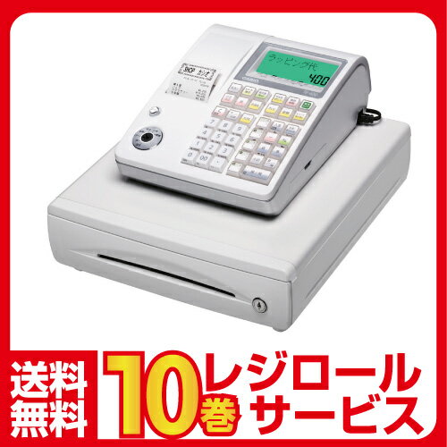 カシオレジスターTE-400-WH/ホワイト　ロール紙10巻付CASIO感熱レジスター |…...:nihonkiki:10002074