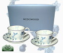 ウェッジウッド(WEDGWOOD)ストロベリーブルー ペアティーカップ&ソーサー デルフィー【廃盤商品】