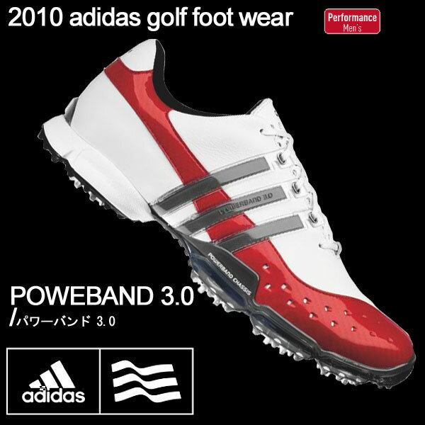 adidas/アディダスPOWERBAND 3.0/パワーバンド3.0ゴルフシューズ 白/赤/グラファイト 816275【即納】【送料無料】【smtb-tk】