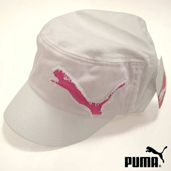 PUMA/プーマ2011GOLF MILITARY CAP /クレアモント ミリタリーキャップ/ホワイト・ピンク【即納】】【送料無料】