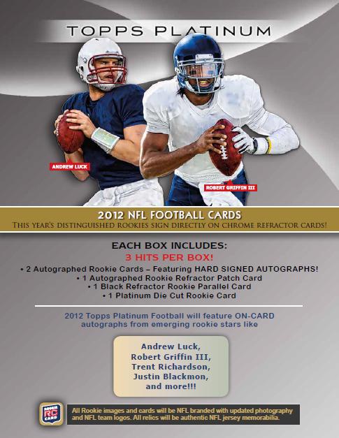 ■予約■NFL 2012 TOPPS PLATINUM NFL公式アメリカンフットボールカードBOX （9月上旬発売予定）