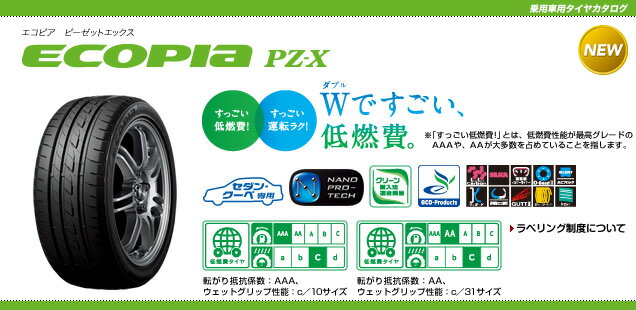 ブリヂストン　215/60R16　ECOPIA PZ-X　代引き手数料無料 2本単位で送料無料