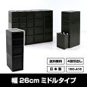 160-A16【送料無料】M-S2M1L1黒 ブラック モノトーン 収納 ミドル キッチン ランドリー 小物収納 隙間収納