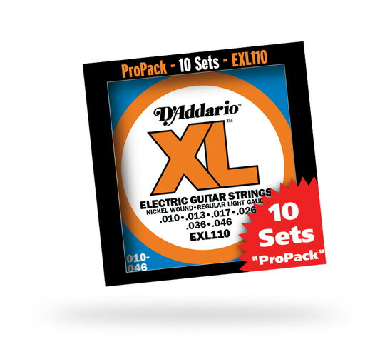 D'Addario　XL Nickel Multi-Packs EXL110-10P　.010~.046