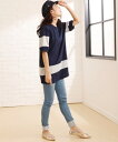 トップス・チュニック 配色切替チュニック ニッセン nissen