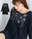 チュニック レディース 胸刺しゅう起毛 カットソー グリーン/ネイビー/ベージュ M/L ニッセン
