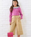 パンツ キッズ ツイルレースアップワイド 女の子 子供服・ジュニア服 ボトムス ブラック/ベージュ 身長140/150/160cm ニッセン