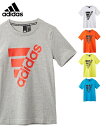 adidas スポーツウェア キッズ ビッグロゴ Tシャツ 男の子 女の子 子供服 ジュニア服 イエロー/オレンジ/グレー/ブルー/ホワイト 身長130/140/150/160cm ニッセン