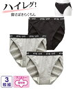 ショーツ サニタリー レディース 綿混 ストレッチ そ径部の締め付けが少ないハイレグサニタリー 3枚組 3枚組 M/L ニッセン nissen