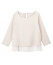 大きいサイズ ママ 産前 産後 授乳 服 ジョーゼット7分袖 ブラウス 風 トップス ベージュ/紺 M/L ニッセン