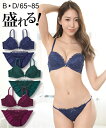 ブラジャー ショーツ セット レディース ペイズリー柄 レース グリーン/ネイビー/パープル B65_M~D85_LL ニッセン