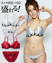 ブラジャー ショーツ セット 大きいサイズ レディース アンダーフラワー サテン グレー/レッド G85_LL~H100_5L ニッセン nissen