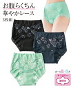 ショーツ サニタリー 大きいサイズ レディース お腹らくちん 綿混 ストレッチ レーシー 深ばき 昼用3枚組 羽付ナプキン対応 3枚組/ミックス 4L/5L/6L/8L/10L ニッセン nissen