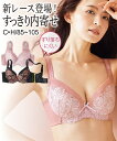 ブラジャー ワイヤー入り 大きいサイズ レディース 太ストラップ ずり落ちにくい 内寄せ すっきりバスト フルカップ ダークネイビー/ローズピンク E85~F105 ニッセン nissen