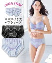 ショーツ スタンダード レディース やや深ばき丈 ペア 2枚組 流線柄 ( トリンプ ) シャーベットサックス/黒 M/L ニッセン nissen
