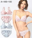 ブラジャー ショーツ セット 大きいサイズ レディース ロマンティック レース サックス/ピンク A85_LL~D100_5L ニッセン nissen