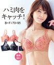 ブラジャー ワイヤー入り 大きいサイズ レディース 脇のハミ肉をすっきりさせる コーラルピンク/ネイビー B90~F95 ニッセン nissen