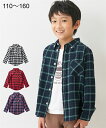 シャツ キッズ 男の子 フランネル 子供服 ジュニア服 オフ白×ブラック/グリーン系/ネイビー系/黒×レッド 身長140/150/160cm ニッセン nissen