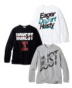Tシャツ カットソー メンズ プリント 長袖 3枚組 ストリート柄 黒+白+グレー杢 M/L/LL ニッセン nissen