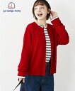 カーディガン レディース クルーネックフレンチ ニット Le temps riche 冬 ブラック/レッド M/L ニッセン nissen