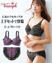 ブラジャー&ショーツセット (G90/3L-G110/5L) トリンプ triumph 大きいサイズ フルカップ 編みレース エレガント ブラショーツ セット ニッセン nissen バーゲン