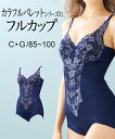 補正下着 (C85/LL-D95/3L) 大きいサイズ フルカップ ボディスーツ (カラフルパレットブラ仕様) ニッセン nissen バストアップ