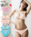 【マラソン期間 お得クーポン】 ブラジャーショーツセット (4L-5L) 大きいサイズ 谷間メイクぷ凛 ブラ ptitフラワー フェミニン 下厚モールドカップ ノンワイヤー ブラジャー ショーツ セット ニッセン 女性