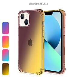 iPhone13 ケース 背面型 耐衝撃 TPU エアークッション <strong>ストラップホール付き</strong> ワイヤレス充電対応 グラデーション アイフォン13 衝撃吸収 カバー ソフト