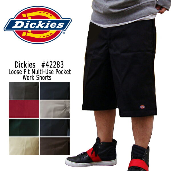 ディッキーズワークパンツ【Dickies】Loose Fit Multi-Use Pocket Work Shorts　42283短パン <strong>ハーフパンツ</strong>　アメカジ　チノパン　バンズ ハンターグリーン <strong>横山健</strong>スタイル【通販】