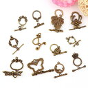 【メール便可】【1個入り】アクセサリー製作に♪マンテル 12種類★金古美★お花/フラワー/薔薇/ローズ/人魚/蝶/蝶々/葡萄/アンティーク/トグルクラスプ/開閉パーツ/アンティークゴールド/留め具/ネックレス/ブレスレット/バッグ/ハンドメイド