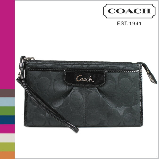 コーチ COACH F47520 長財布 [ブラックグレー×ブラック] アシュレー シグネチャー サテン ジッピー ウォレット 正規アウトレット/OUTLET/シグネチャー/送料無料/USA FACTORY/通販/新品 【mens_0803w】☆★☆送料無料☆★☆シグネチャー コーチ COACH バッグ 財布 正規アウトレット