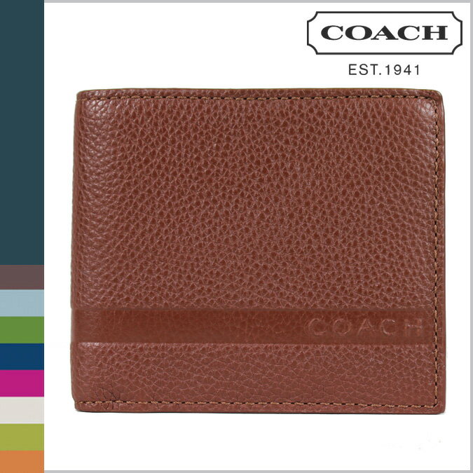 コーチ COACH F74353 メンズ [コニャック] 二つ折り財布 キャムデン ぺブルド ダブル ビルフォード ID ウォレット 正規 アウトレット/USA/FACTORY/通販/新品【mens_0803w】