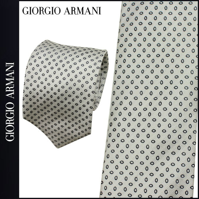 ジョルジオ アルマーニ/GIORGIO ARMANI/ ネクタイ [ホワイト] ドット/シルク/イタリア製/ブランド/結婚式/メンズ[正規]★★