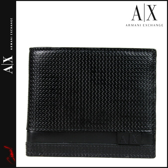 アルマーニ エクスチェンジ/ARMANI EXCHANGE/ 二つ折り財布(小銭入れナシ) [ブラック] W6SA628 /ポリウレタン/男女兼用[6/14 新入荷][正規]★送料無料★アルマーニ armani アルマーニ エクスチェンジ