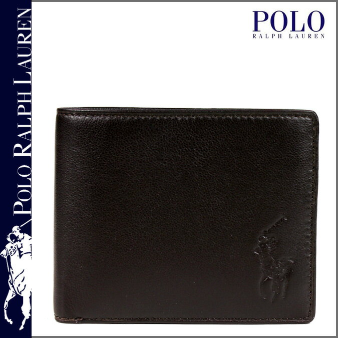 ポロ ラルフローレン/POLO by RALPH LAUREN/ 二つ折り財布(小銭入れナシ) [ダークブラウン] 405093681 0SG /ポニー/レザー/男女兼用 [7/31 新入荷][正規] ★★