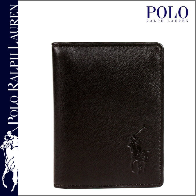 ポロ ラルフローレン/POLO by RALPH LAUREN/ 三つ折り財布(小銭入れナシ) [ダークブラウン] 4050936840 /ポニー/レザー/男女兼用 [7/31 新入荷][正規] ★★