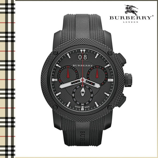 送料無料 バーバリー BURBERRY 腕時計 メンズ レディース 46mm クロノグラフ ウォッチ 時計 2014年 入荷 BU9802 ブラック ENDURANCE ユニセックス [ 正規 あす楽 ]【バレンタイン】